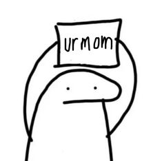 a drawing of a penguin holding a pillow with the word'urm'written on it