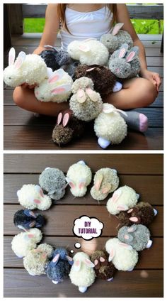 Rabbit Crafts For Adults, Useful Crafts For Adults, Bunny Party Ideas, Easter Diy Ideas, Bunnies Craft, Pom Pom Easter, Party Craft Ideas, Pom Pom Bunny, Pompon Diy