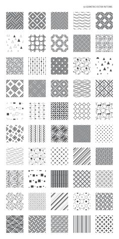 a large collection of black and white patterns