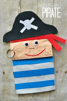 paper bag pirate craft for kids to make and use on the outside of their house