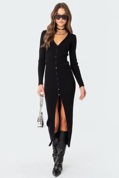 Long Boots With Dress, Lola Brooke, Clothing Board, Button Up Maxi Dress, Stunning Hairstyles, Hourglass Shape, Button Up Dress, Maxi Knit Dress, Outfits Inspo