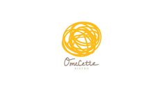 an orange circle with the word omclette bistro written in cursive writing