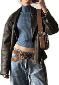 Brown Shoe Outfits Women, Business Casual Outfits For Masc Women, Biker Girlfriend Aesthetic Outfits, Cowgirl Work Outfit, Vintage Style Inspiration, Looking For Alaska Outfit, Interesting Outfits Ideas, Monochromatic Outfit Aesthetic Black, Formal Clothes Aesthetic