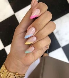 Easy Nail Polish Designs, Summer Nails Colors Designs, Almond Nails French, Gel Pedicure, French Pedicure, Cute Simple Nails, French Tip Acrylic Nails, Pretty Nail Designs