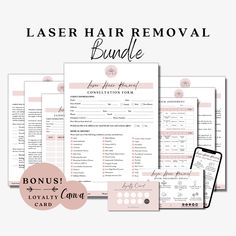 the laser hair removal bundle is shown in pink and white