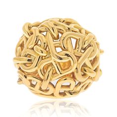 This Hermes yellow gold ring is a true work of art and a testament to the brand's commitment to craftsmanship and design. Weighing 46.7 grams, the ring features a dome design with an open link anchor motif that runs across the entire surface. This design is from the Chaîne d'Ancre Collection, which is a testament to He Hermes Yellow, Carrera Y Carrera, Emerald Cut Diamond Ring, Yellow Jewelry, Yellow Rings, Famous Designers, Emerald Cut Diamonds, Vintage Engagement, Yellow Gold Ring