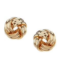 From Lauren Ralph Lauren&#x2C; these knot earrings feature: Gold-tone BrassApprox. 0.47"Post closure Imported. Flower Earrings Gold, Knot Stud Earrings, Knot Studs, Bar Stud Earrings, Jewelry Lookbook, Knot Earrings, Cross Jewelry, Diamond Hoop Earrings, Religious Jewelry