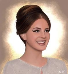 a digital painting of a woman smiling for the camera