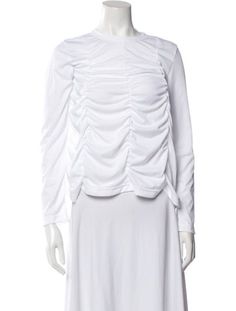 CDG by Comme des Garçons BlouseWhiteRuffle EmbellishmentLong Sleeve with Crew NeckFit:Tops by CDG by Comme des Garçons typically fit true to size. Sleeve Blouse, Long Sleeve Blouse, Top Outfits, Crew Neck, Clothes For Women, Long Sleeve