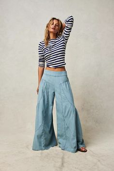 We The Free Dawn On Me Wide-Leg Jeans | Free People Ropa Y2k, Denim Wide Leg Pants, Collection Clothes, Denim Wide Leg, Color Pants, Boho Summer Outfits, Solid Color Pants, Flared Sleeves Top, Backless Crop Top