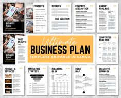 the ultimate business plan template for powerpoint and google docs is shown in this image