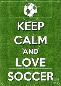 a soccer field with the words keep calm and love soccer