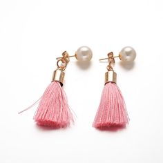 Cotton Thread Tassels Ball Stud Earrings from Pandahall.com Diy Earrings, Thread Tassels, Ball Stud Earrings, Thread Jewellery, Top Drawer, Bijoux Diy, Cotton Thread, Tassel Earrings