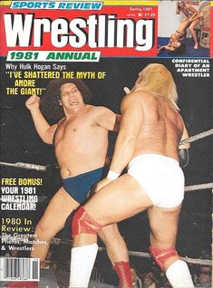an old wrestling magazine cover with two wrestlers