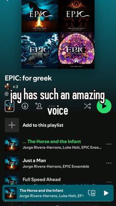 an iphone screen with the text epic for greek, joy has such an amazing voice