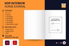 an open book with the title'kdjp interior nurse journal'on it