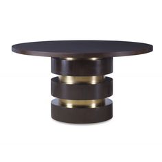 a round table with gold accents on it
