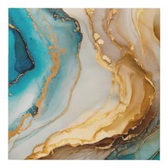 Elegant Blue White Gold Chic Agate Marble Faux Canvas Print Turquoise Color Palette, Gold Chic, Gold Canvas, Marble And Gold, Blue Colour Palette, Gold Highlights, Marble Colors