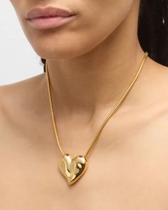 Ben-Amun 24k Gold Electroplated Heart Chain Necklace | Neiman Marcus