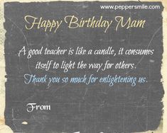 a birthday card for a teacher with the words happy birthday mam on it's blackboard