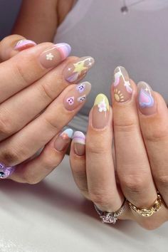 Discover 46 trendy acrylic nail designs that will make you want them done today. Credit: magicbysoph Birthday Nails Rainbow, Cutesy Nails Acrylic, Sweet Tart Nails, Creepy Cute Nails, Funky Almond Nails, Uñas Aesthetic, Manikur Kuku, Unghie Nail Art, Cute Simple Nails