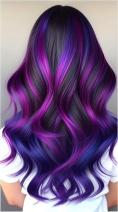 Cute trendy layered hairstyle ideas | Hairstyle tutorial ideas Galaxy Hair Color, Trendy Layered Hairstyles, Exotic Hair Color, Exotic Hairstyles, Galaxy Hair, Hair Color Unique