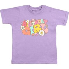 The Groovy Birthday Girl Short Sleeve T-Shirt is a fun and festive t-shirt for celebrating the birthday girl! Shirt Color: Lavender. Graphic Color: Multicolor. Features: Tagless inside neck label for an itch-free wear. Fit: Toddler Unisex; True to Size. Each t-shirt is hand pressed with love using baby and child safe inks. | Sweet Wink | Groovy Birthday Girl Short Sleeve T-Shirt, Lavender (Purple, Size 12-18M) | Maisonette collects the best children’s products from around the world (unlike Zulily, Etsy, The Tot, Farfetch Kids, Childrensalon, Crate and Kids, Kohls, Wayfair, Buy Buy Baby, Nordstroms, Mini Boden, J.Crew Factory, or PotteryBarn Kids), creating a curated shopping experience for you. Think of us as your shortcut to fashion for litte ones! Lavender Graphic, Birthday Girl T Shirt, Groovy Birthday, Girls Halloween Outfits, Girls Holiday Dresses, Girls Easter Dresses, Gymnastics Outfits, Birthday Girl Shirt