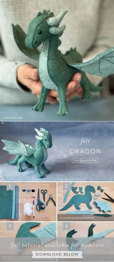 the instructions for how to make a paper model of a dragon with scissors and thread