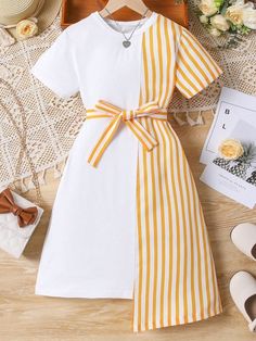 Short Sleeves Designs For Dresses, Short Dresses Casual Classy, Girls Clothes Design, Casual Modest Outfits, Short Dresses Ideas, Modest Casual Outfits, Shein Kids, Best African Dresses