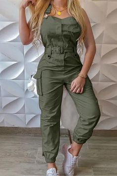 Moda Safari, Work Jumpsuit, Cargo Jumpsuit, Romper Pants, Fashion Colours, Color Khaki, Rompers Women