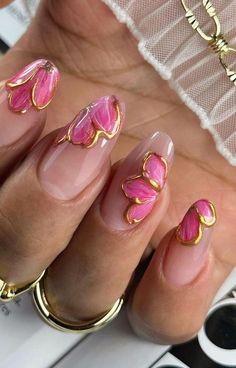 Nail Inspo Maximalist, Acrylic Nails Ideas Butterfly, Indian Nail Designs India, Gold And Color Nails, Type Of Nails Manicures, Pastel Nail Color Ideas, Tabitha Swatosh Nails, Senior Pic Nail Ideas, Pink Talavera Nails