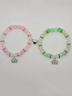 Multicolor  Collar  Glass   Embellished   Women Fashion Jewelry Matching Bracelets Characters, Bff Matching Jewelry, Macrame Charm Bracelet, Bsf Matching Bracelets, Matching Bead Bracelets For Couples, Matching Bestie Bracelets, Matching Bracelets For Best Friends, Bread Bracelet, Best Friends Bracelets