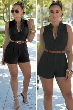 Simplicity never looked so special. This black, romper will be the workhorse of your summer wardrobe.  Enjoy the attentiona"you deserve it. Wear with your favorite statement jewelry for a splashy night on the town, or just a simple, delicate bracelet for Haute Couture, Romper Summer Outfits, Short Jumpsuit Outfit, Summer Romper Outfit, Sleeveless Playsuit, Romper Summer, Chic Romper, Rompers Dressy, Black Playsuit