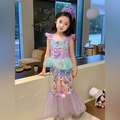 Brand New Mermaid Dress Without Tag. Size 4t. Perfect For Halloween! Princess Costume Kids, Little Mermaid Dresses, Sparkle Outfit, Halloween Clothing, Soft Dog, Play Mats, Princess Costume, Birthday Halloween Party, Mermaid Princess