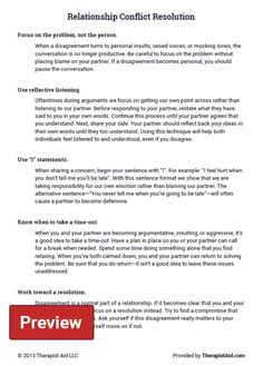 Conflict Resolution Activities For Adults, Conflict Resolution Scenarios For Adults, Conflict In Relationships, Conflict Resolution For Adults, Resolving Conflict Relationships, Relationships Worksheets, Relationship Conflict Resolution, Conflict Resolution Worksheet, Therapist Resources