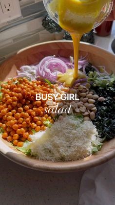 a bowl filled with different types of food