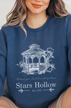 Stars Hollow Where You Lead, I Will Follow Sweatshirt | Stars Hollow | Gazebo Sweatshirt | Founded 1779 | Autumn Festival | Fall Sweater San Jose, Stars Hollow Gazebo, Fall Sweater, San Jose Ca, Fall Festival, Fall Sweaters, Gazebo