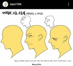 an image of three heads with different facial types in korean text on the bottom right corner