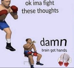 a man sitting in a chair with boxing gloves on his feet, and the words damn above him