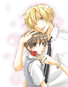 Haruhi and Tamaki from Ouran High School Host Club Haruhi X Tamaki, Tamaki X Haruhi, Haruhi And Tamaki, Tamaki And Haruhi, Honey Senpai, Tamaki Suoh, Ouran Highschool Host Club, Host Club Anime