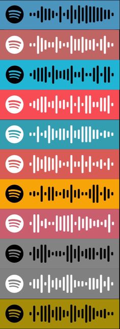 an image of sound waves with different colors and shapes on them, including the lines