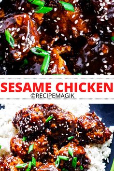 sesame chicken collage image Honey Sesame Sauce, Asian Chicken Recipe, Asian Chicken Recipes Easy, Best Chicken Dinner, Easy Asian Chicken, Chicken Dinner Recipe, Honey Sesame Chicken, Sesame Chicken Recipe, Asian Chicken Recipes