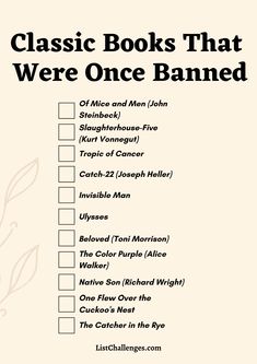 the classic books that were once banned are shown in this book check - out form