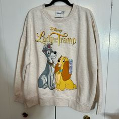 Nwt. Primark Disney 2xl Lady & The Tramp Sweatshirt. Features Classic Image Of Lady And The Tramp From The Movie. Beige Cream-Heathered Color. Approx 27” Armpit To Armpit And 28” Long. Lady And The Tramp Outfit, Tramp Outfit, Disney Fits, Primark Tops, Mickey Sweatshirt, Minnie Mouse Sweatshirt, Graphic Print Sweatshirt, Pink Minnie, Yellow Sweatshirt