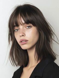 38 Spring Hairstyles with Bangs to Freshen Up Your Look in 2024 Bangs Middle Hair, 2024 Hair Bangs, Middle Length Hair With Bangs, Straight Haircuts With Bangs, Short With Bangs, Bangs 2024, Bangs Haircut Ideas, Bangs Medium Hair, Straight Hair With Bangs