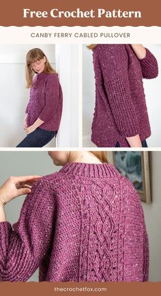 the free crochet pattern for this sweater is easy to knit