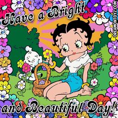 Have a Bright and Beautiful Day! BettyBoop and her pet dog Pudgy with flowers #Spring #Summer Snoopy, Betty Boop And Pudgy, Betty Boop Comic, Fleischer Studios, Happy First Day Of Spring, Free Jigsaw Puzzles, Betty Boop Classic, Tiger Wall Art, Retro Wallpaper Iphone
