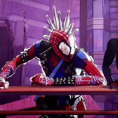 spider - man into the spider verse is shown in this screenshot from an animated video game
