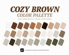 Cozy Brown Color Palette Nature Color Sky color Procreate | Etsy Old Color Palette, Warm Brown Color Palette, Brown Color Pallet, Color Palette Nature, Cozy Color Palette, Color Palette Brown, Procreate Etsy, Color Palette Procreate, Brown Palette