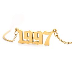 HUTINICE Birth Year Necklace,Year Charm Choker Chain 18K Gold Necklace For Women Number Pendant Friendship Birthday Gift